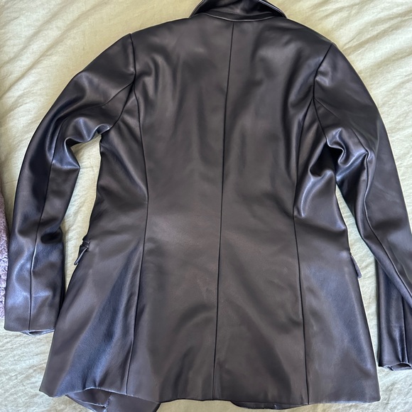 Abercrombie & Fitch Blazer Black Leather M - Picture 3 of 3